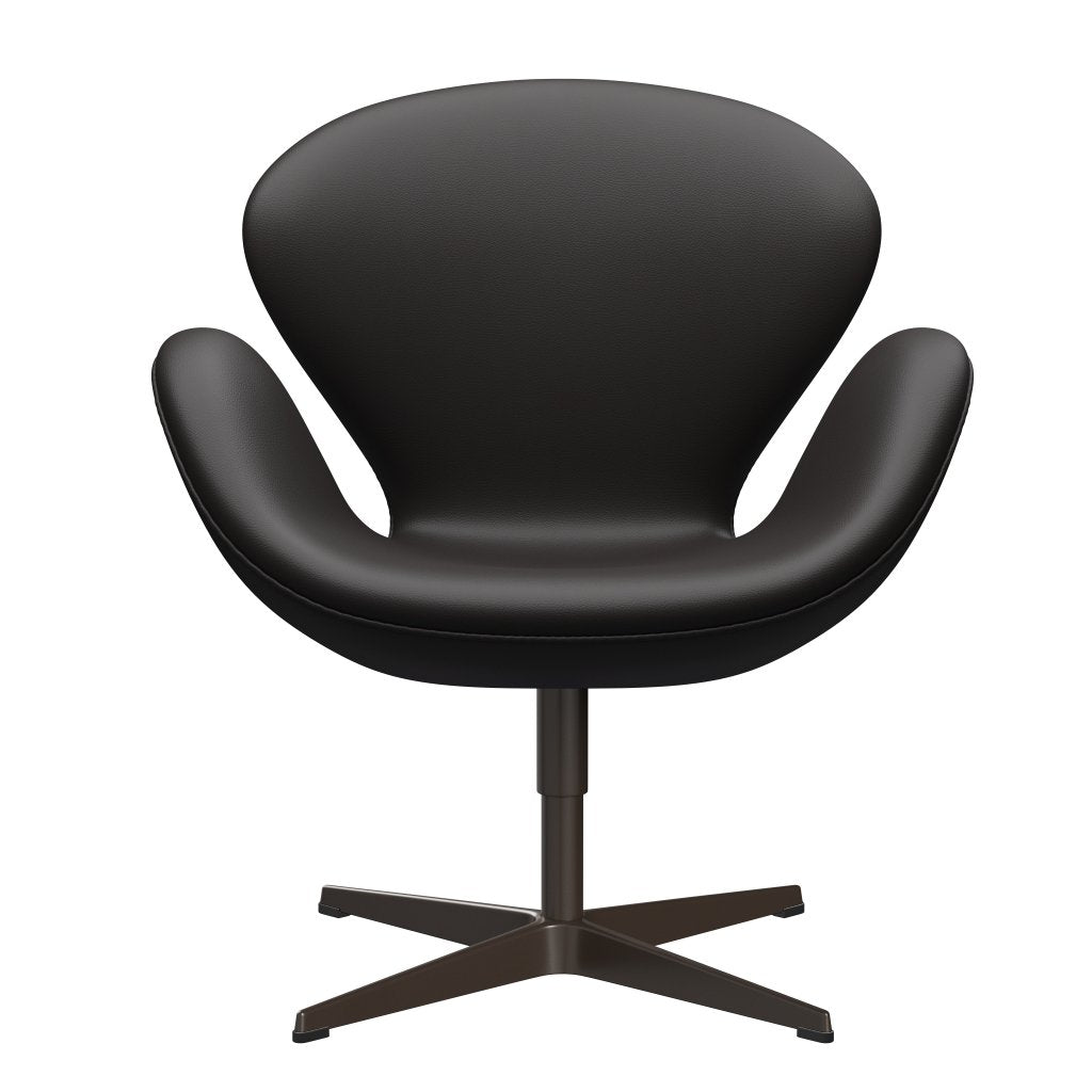 Sedia fritz Hansen Swan Lounge, bronzo marrone/aura marrone nero