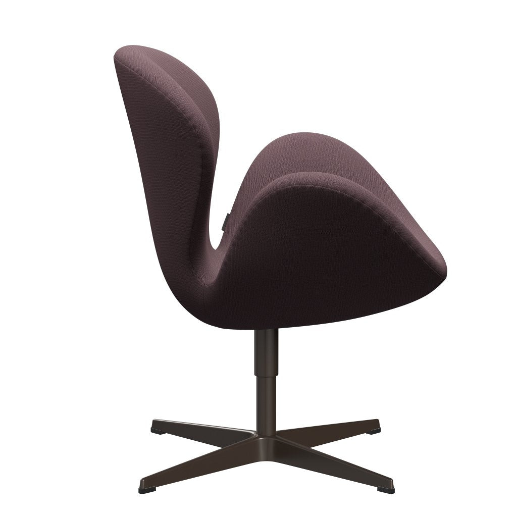 Fritz Hansen Swan Lounge stol, brun bronze/fange aubergine