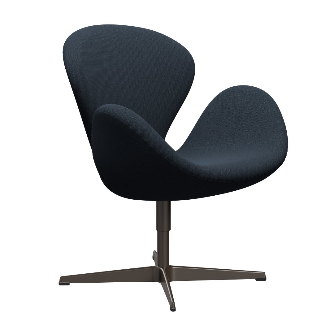 Sedia fritz Hansen Swan Lounge, bronzo blu marrone/cattura