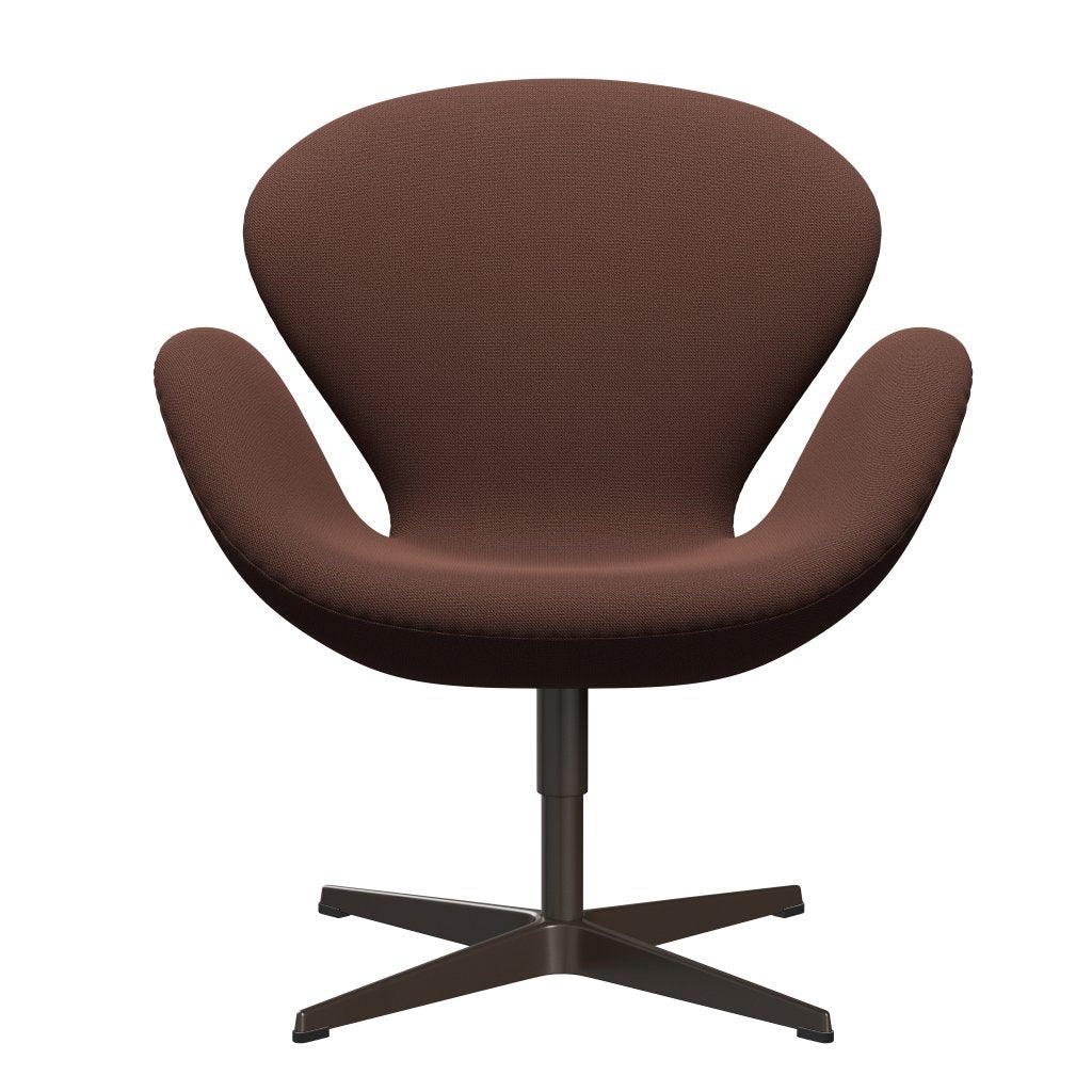 Sedia fritz Hansen Swan Lounge, bronzo marrone/cattura marrone/rosa chiaro