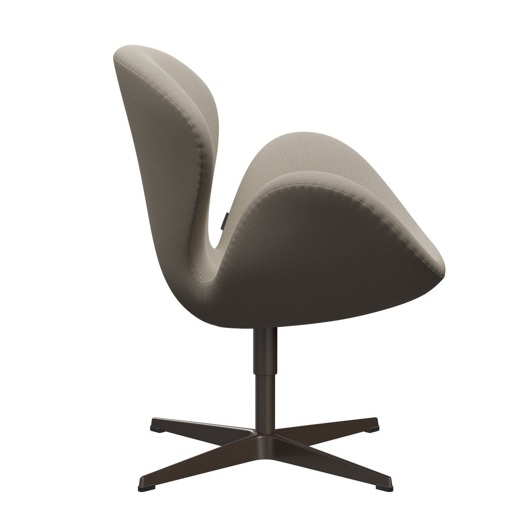 Sedia fritz Hansen Swan Lounge, bronzo marrone/cattura sabbia grigia