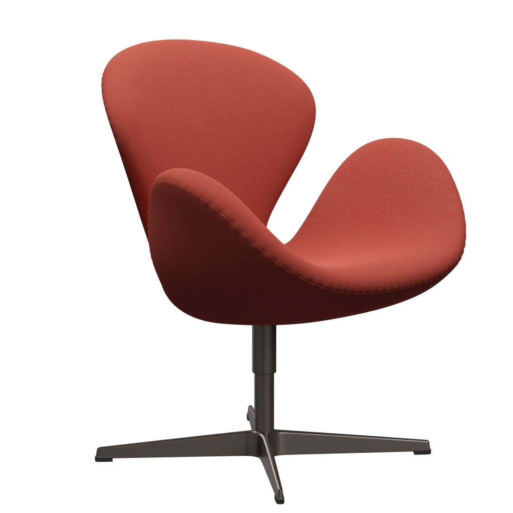 Fritz Hansen Swan Lounge Stuhl, braune Bronze/Capture Orange Dark