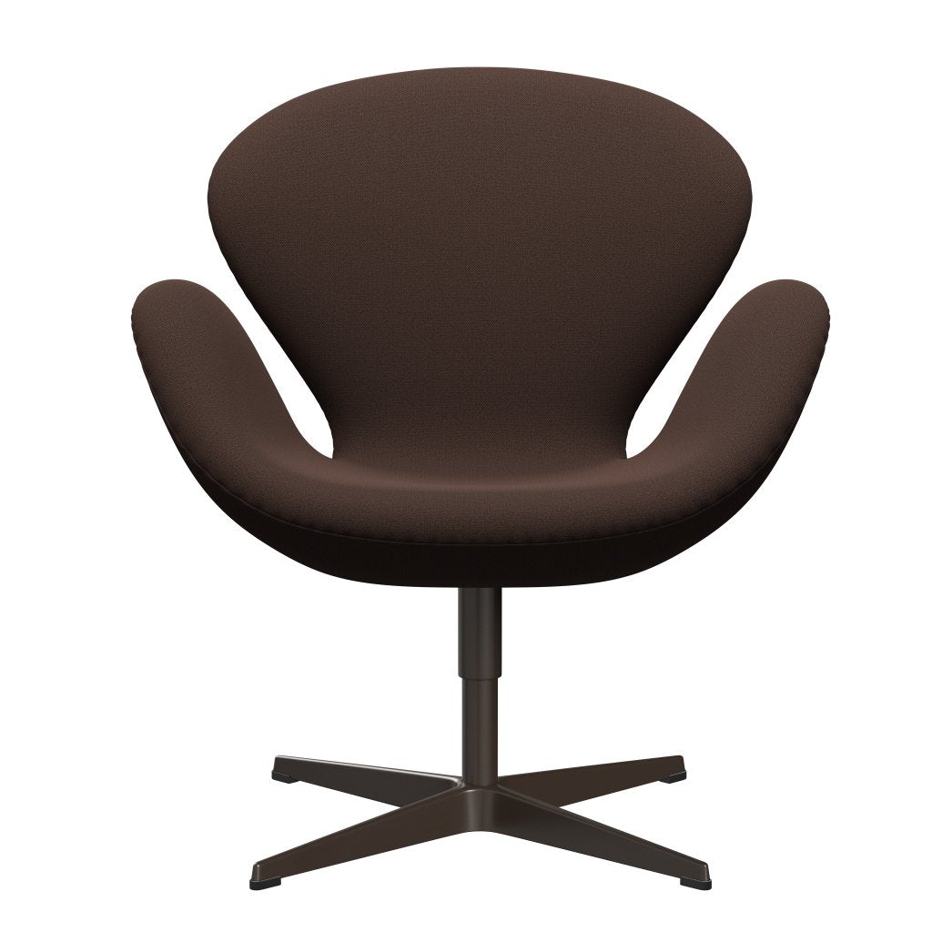 Sedia fritz Hansen Swan Lounge, bronzo marrone/cattura cioccolato marrone