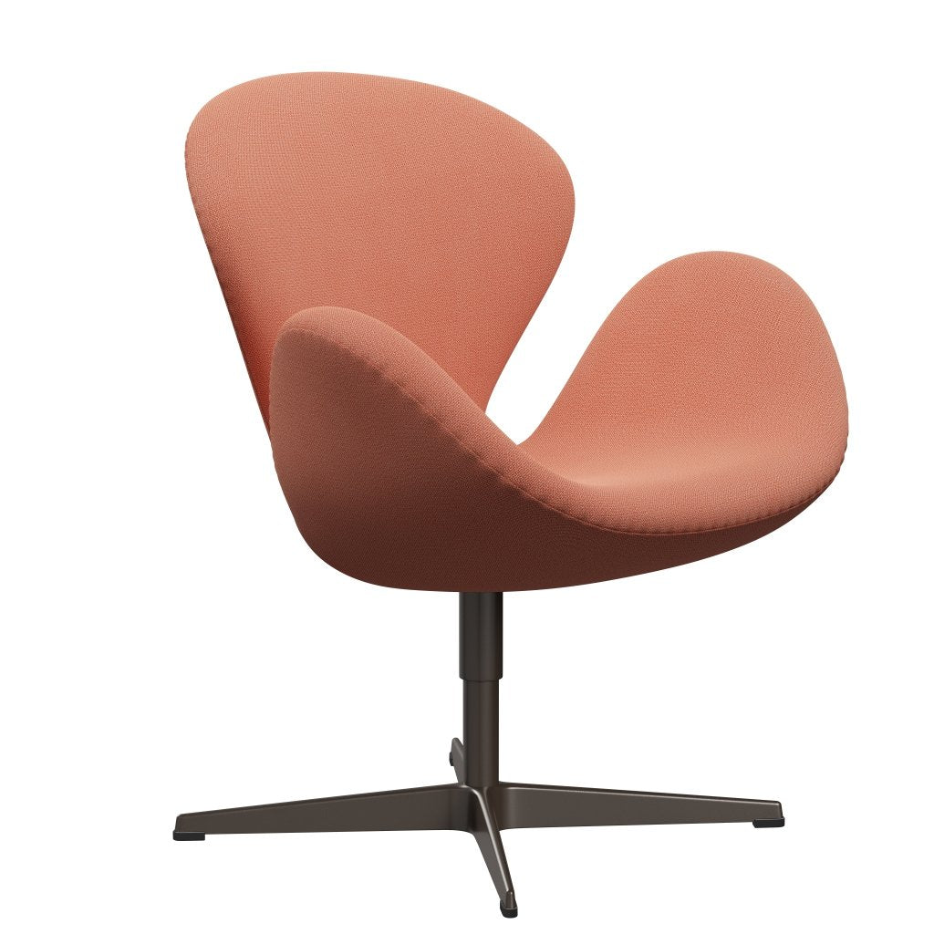 Sedia fritz Hansen Swan Lounge, bronzo marrone/cattura bruciata arancione