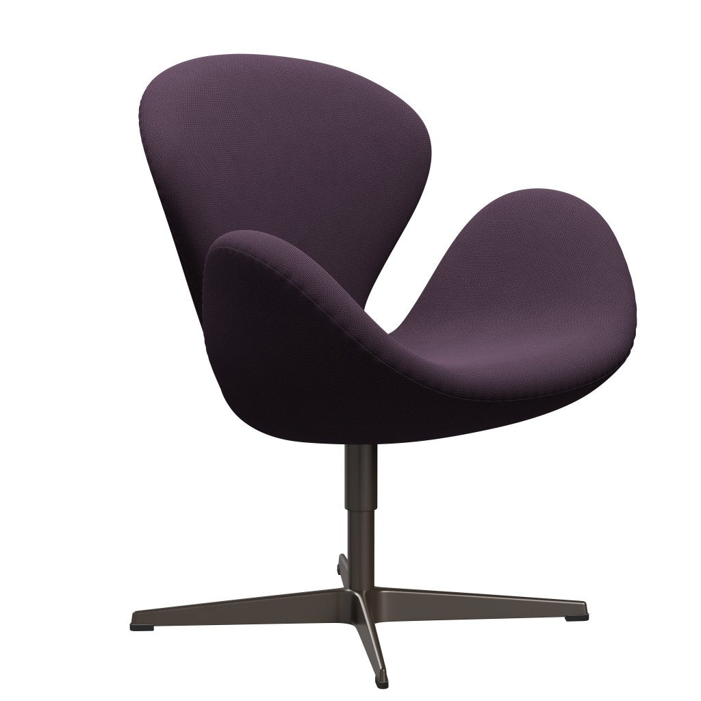 Sedia da salone Fritz Hansen Swan, bronzo marrone/cattura viola scuro