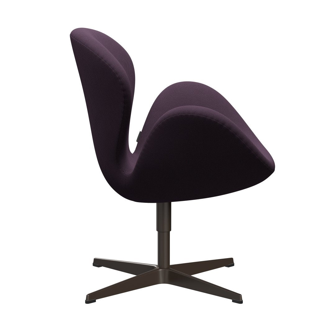 Sedia da salone Fritz Hansen Swan, bronzo marrone/cattura viola scuro