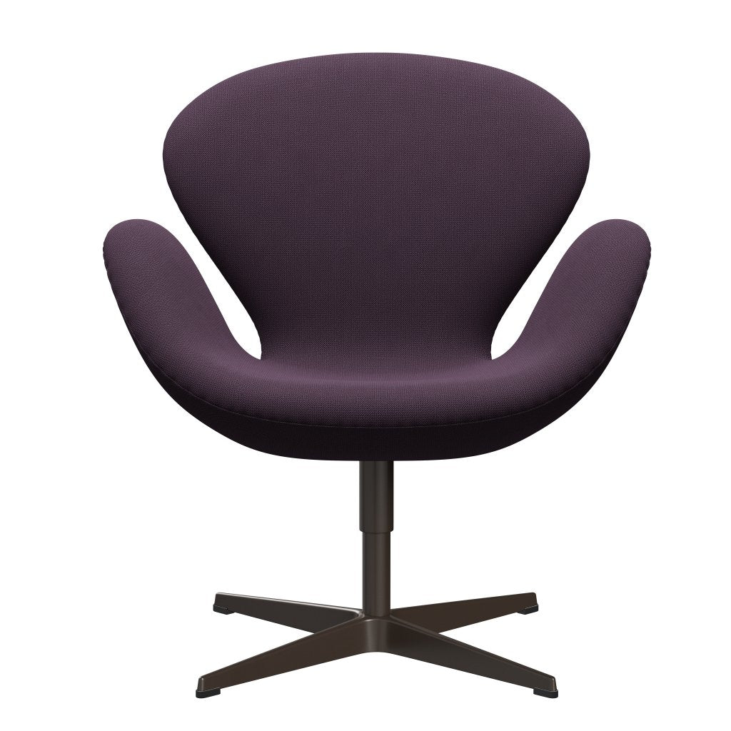 Sedia da salone Fritz Hansen Swan, bronzo marrone/cattura viola scuro