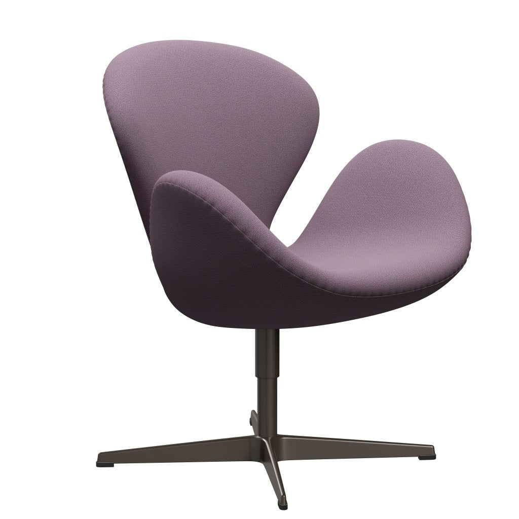 Sedia fritz Hansen Swan Lounge, bronzo marrone/cattura viola/marrone