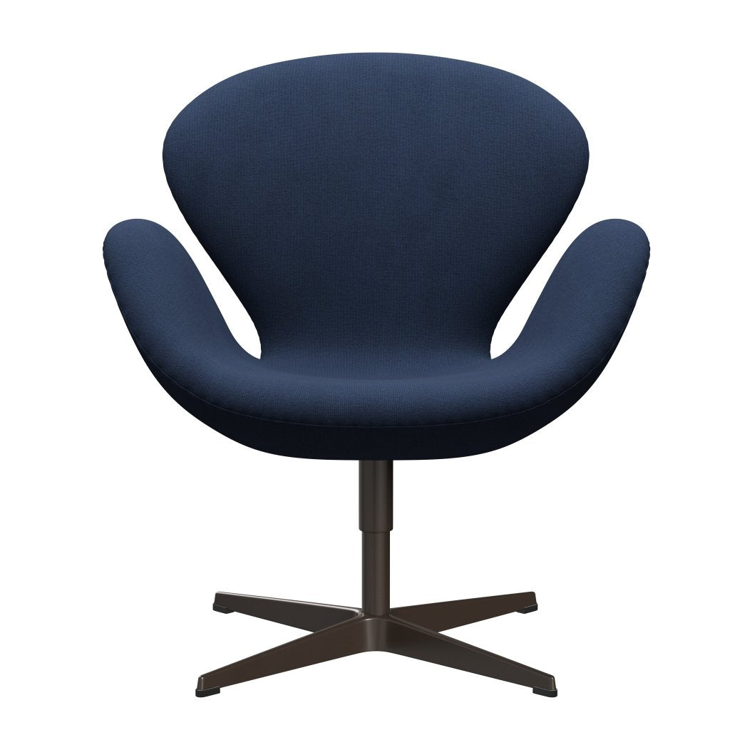 Sedia da salone Fritz Hansen Swan, bronzo marrone/cristiano blu scuro