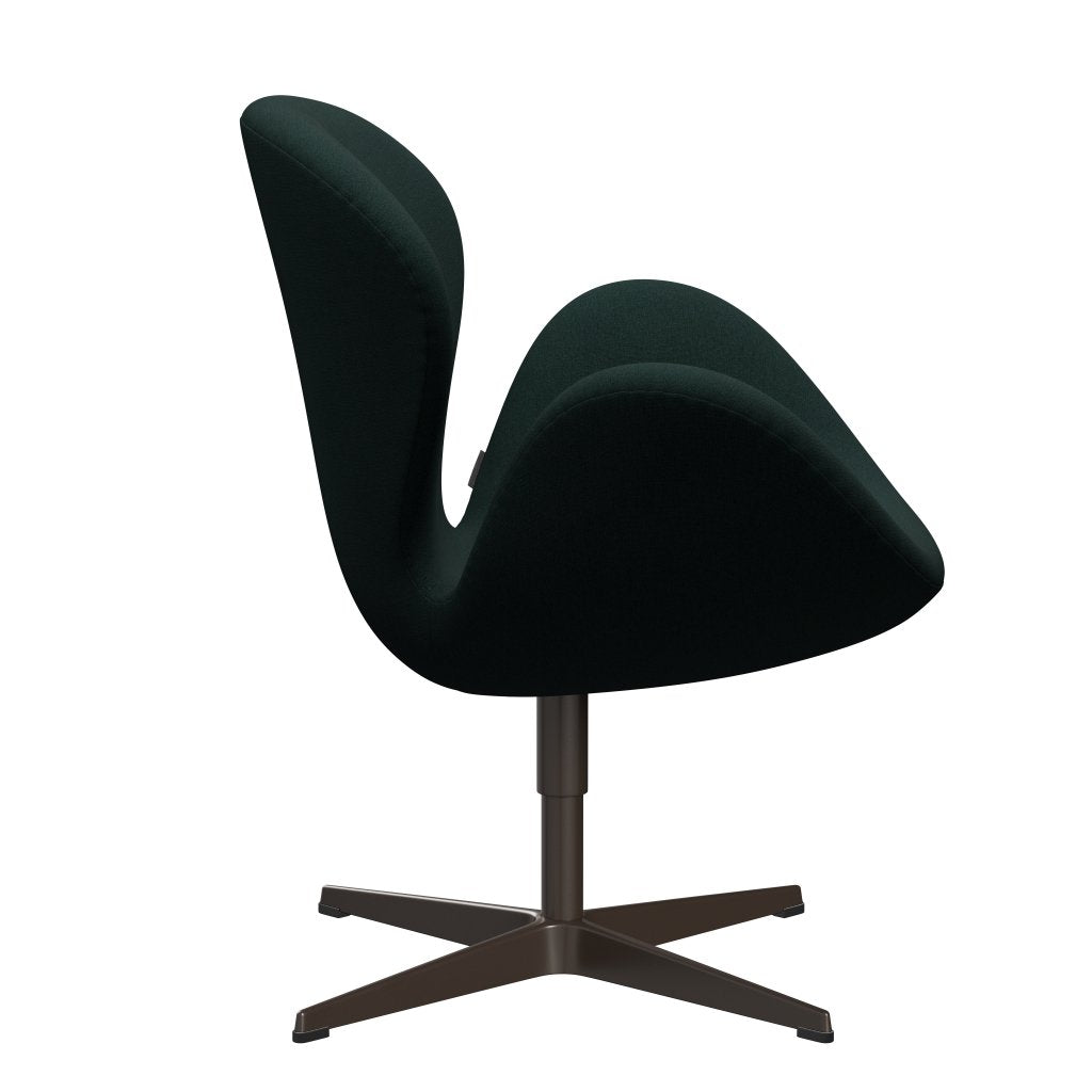 Fritz Hansen Chaise salon de cygne, bronze brun / christianshavn vert foncé