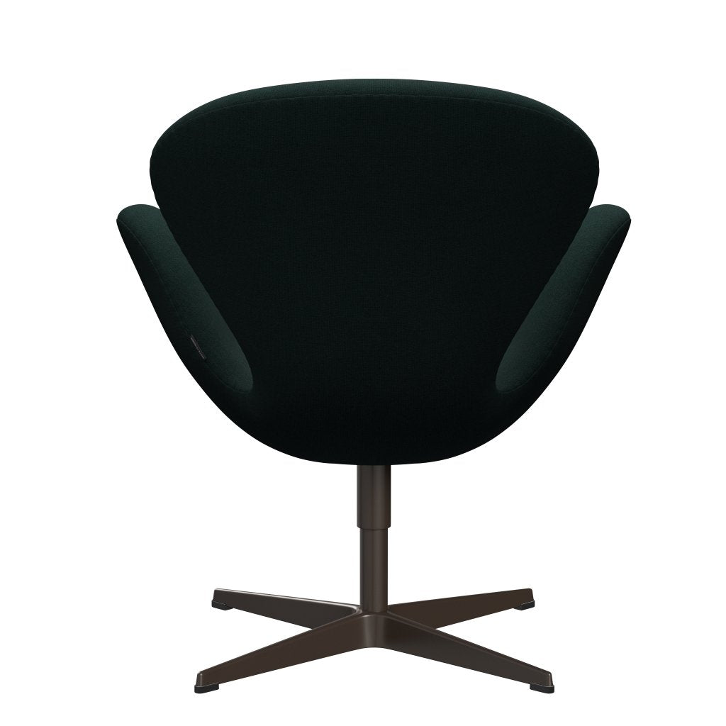 Sedia da salone Fritz Hansen Swan, bronzo marrone/cristiana verde scuro