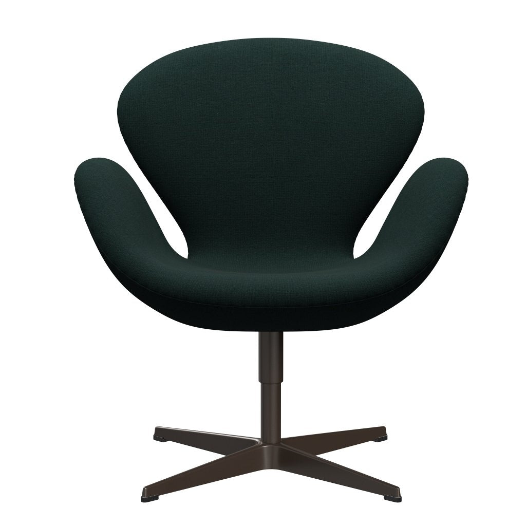 Fritz Hansen Chaise salon de cygne, bronze brun / christianshavn vert foncé