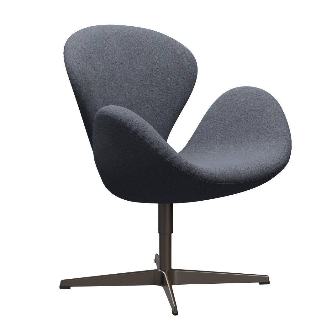 Fritz Hansen Swan Lounge Chair, bronce marrón/Christianshavn naranja/azul