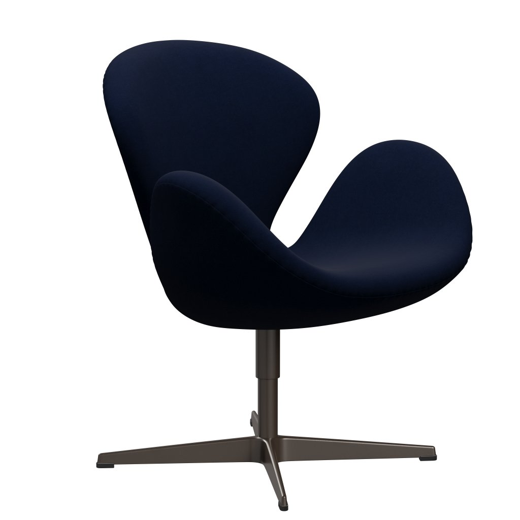 Sedia fritz Hansen Swan Lounge, bronzo marrone/comfort grigio scuro/blu