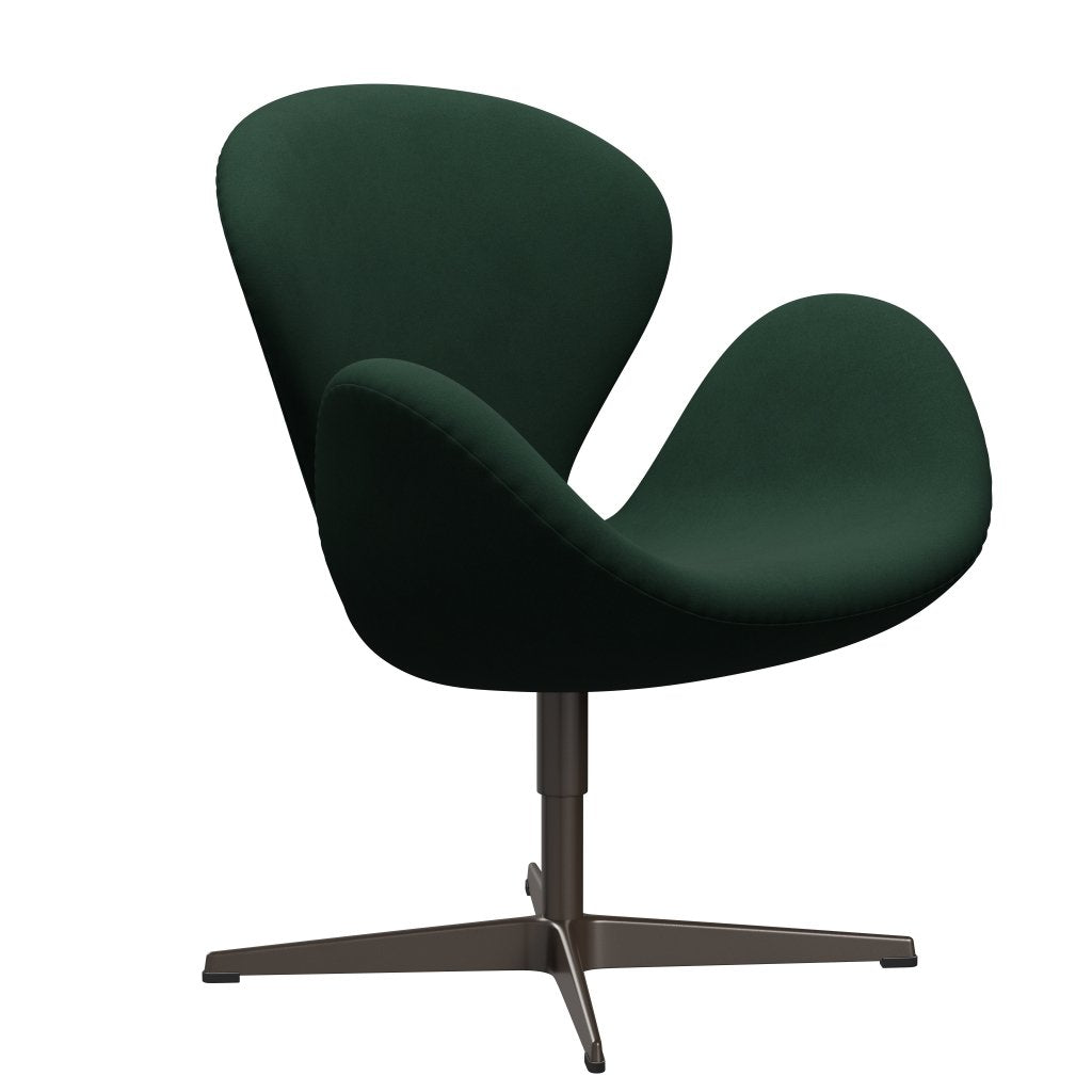 Fritz Hansen Swan Lounge Sillón, bronce marrón/comodidad de color verde oscuro