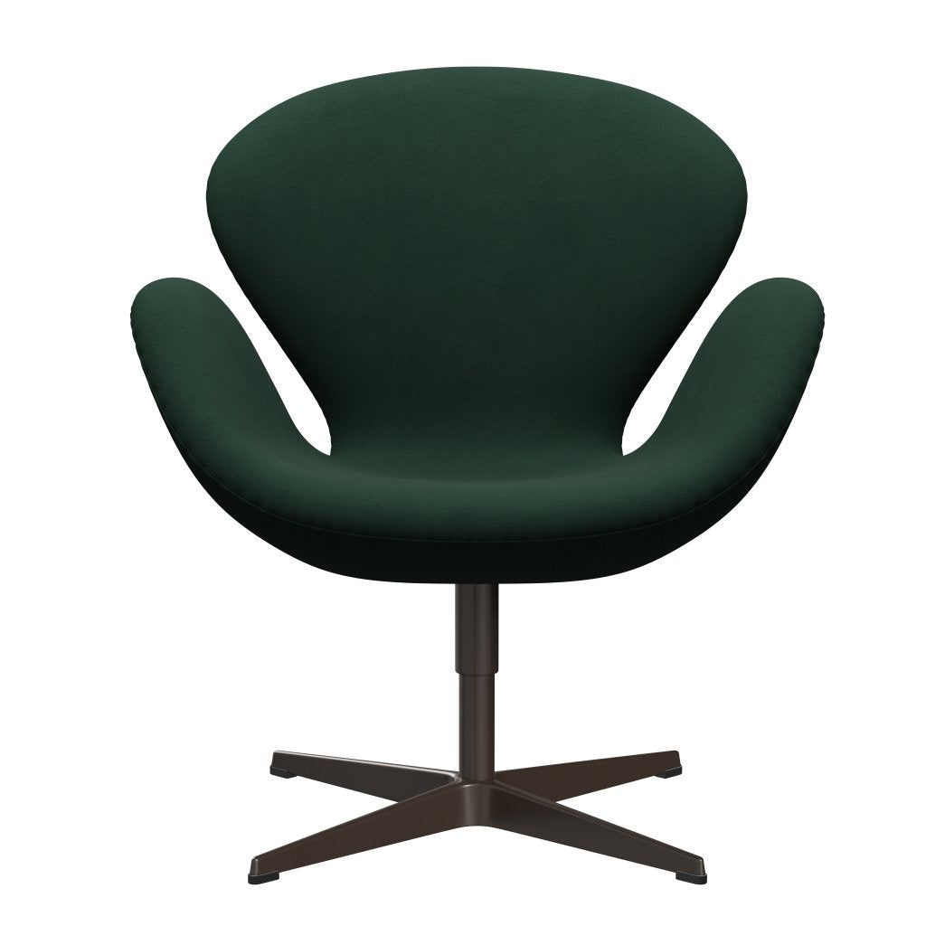 Fritz Hansen Swan Lounge Sillón, bronce marrón/comodidad de color verde oscuro