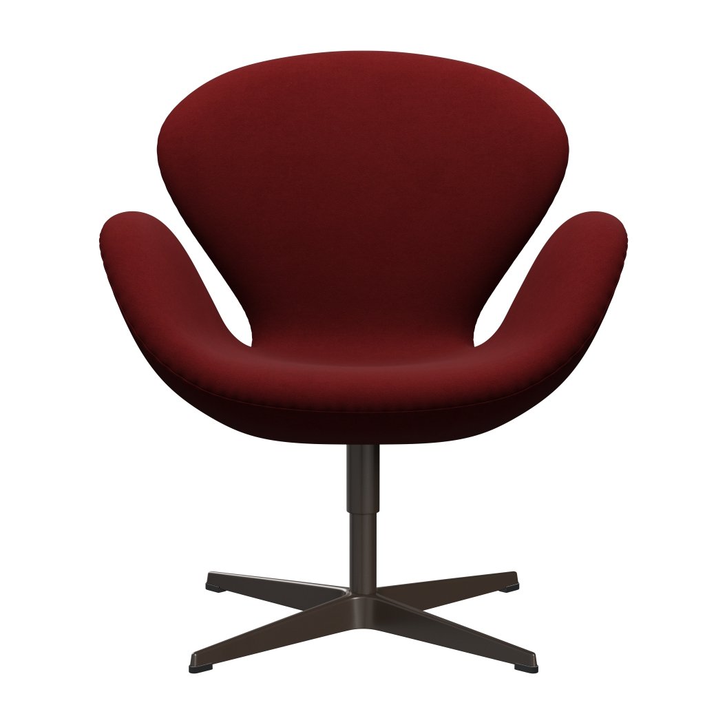 Sedia da salone Fritz Hansen Swan, bronzo marrone/comfort rosso scuro (01153)