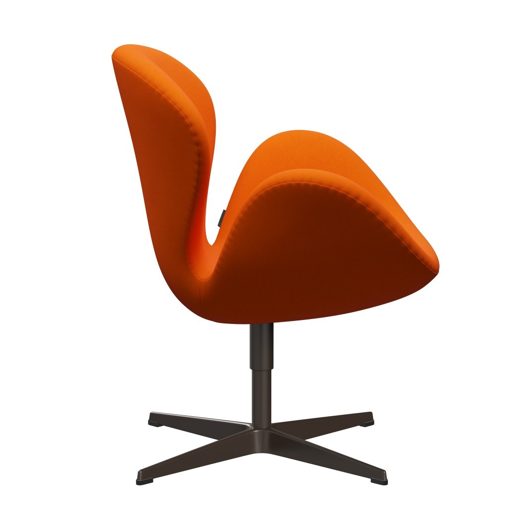 Sedia fritz Hansen Swan Lounge, bronzo marrone/comfort giallo/arancione