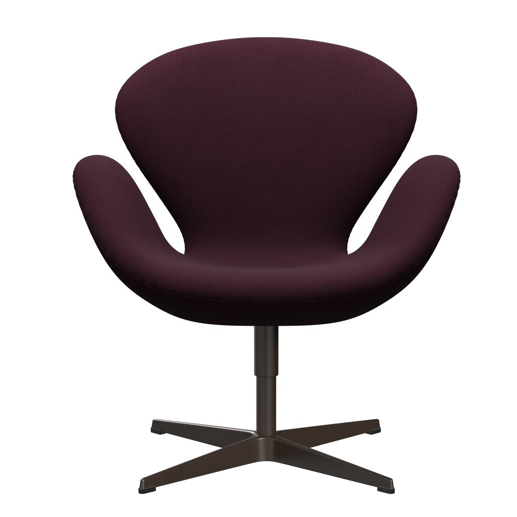 Fritz Hansen Swan Lounge Stuhl, braune Bronze/Komfort -Licht Bordeaux