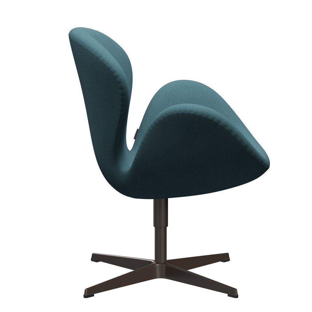 Sedia fritz Hansen Swan Lounge, bronzo marrone/comfort grigio chiaro/blu