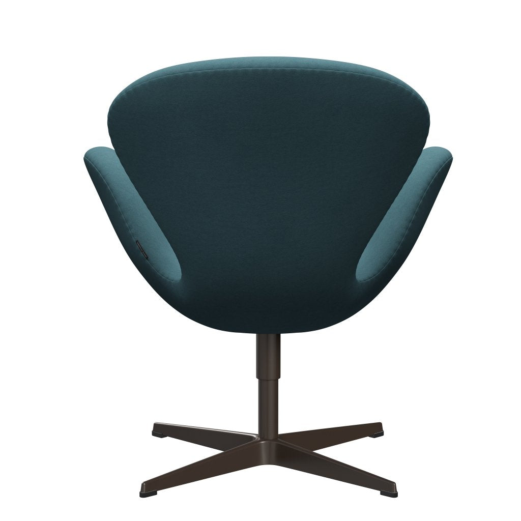 Sedia fritz Hansen Swan Lounge, bronzo marrone/comfort grigio chiaro/blu