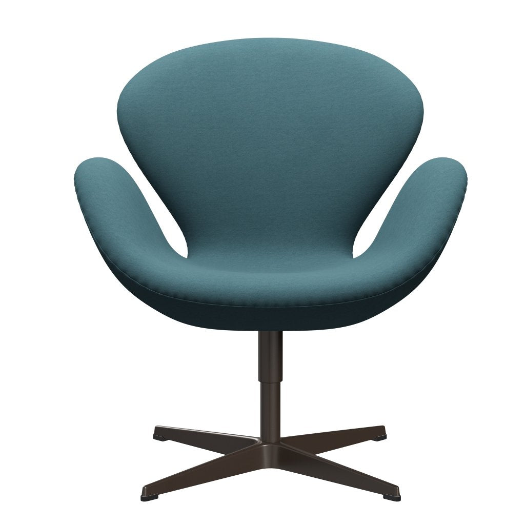 Fritz Hansen Swan Lounge Chair, Brown Bronze/Comfort Light Grey/Blue