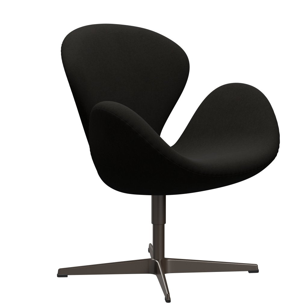 Fritz Hansen Chaise salon de cygne, bronze brun / confort noir (61013)