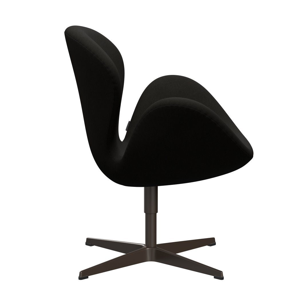 Fritz Hansen Chaise salon de cygne, bronze brun / confort noir (61013)