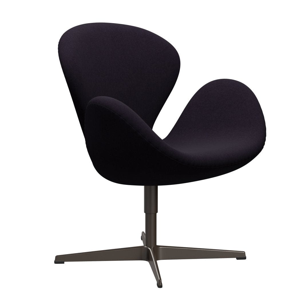 Sedia da salone Fritz Hansen Swan, bronzo marrone/comfort viola rosso