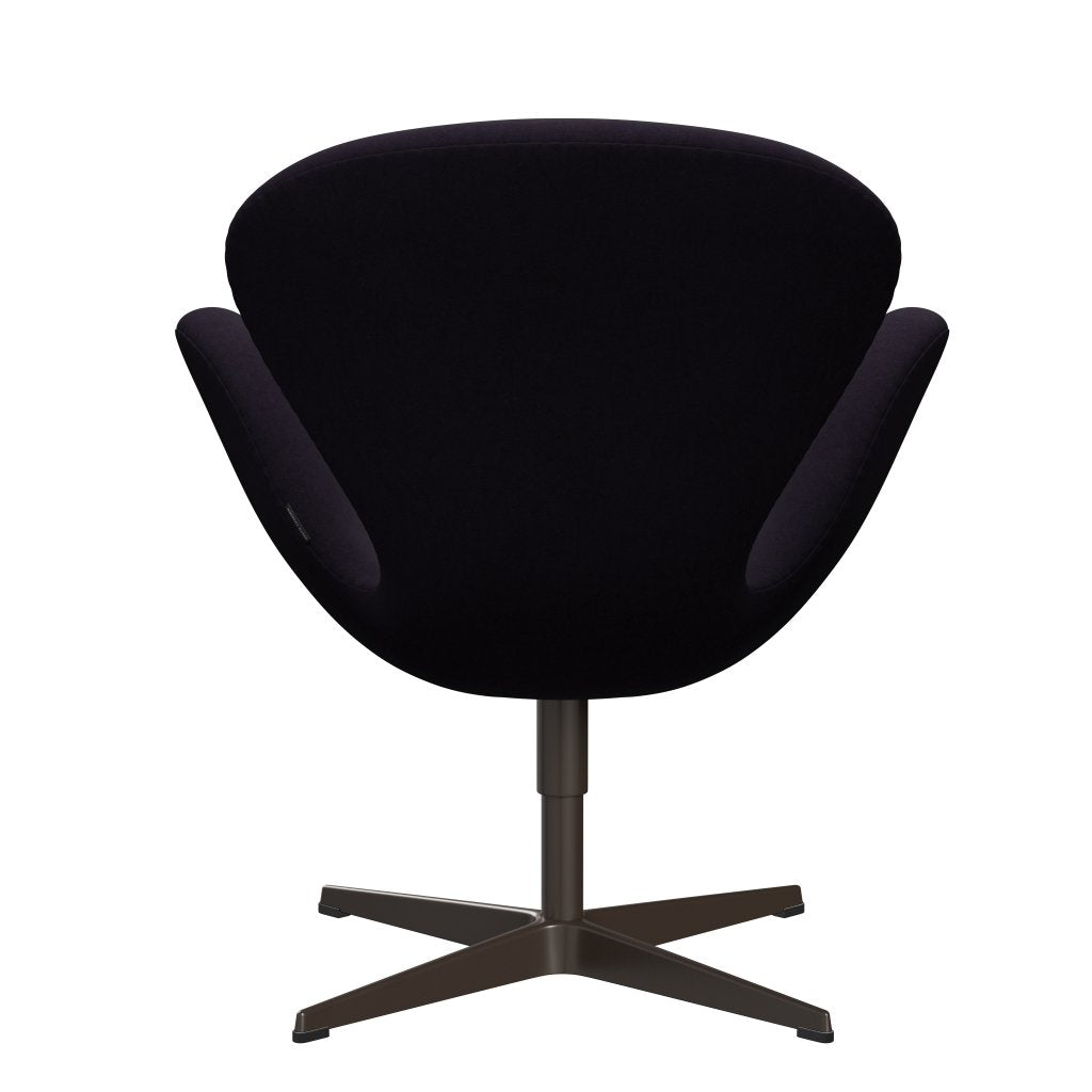 Fritz Hansen Chaise salon de cygne, bronze brun / confort violet rouge