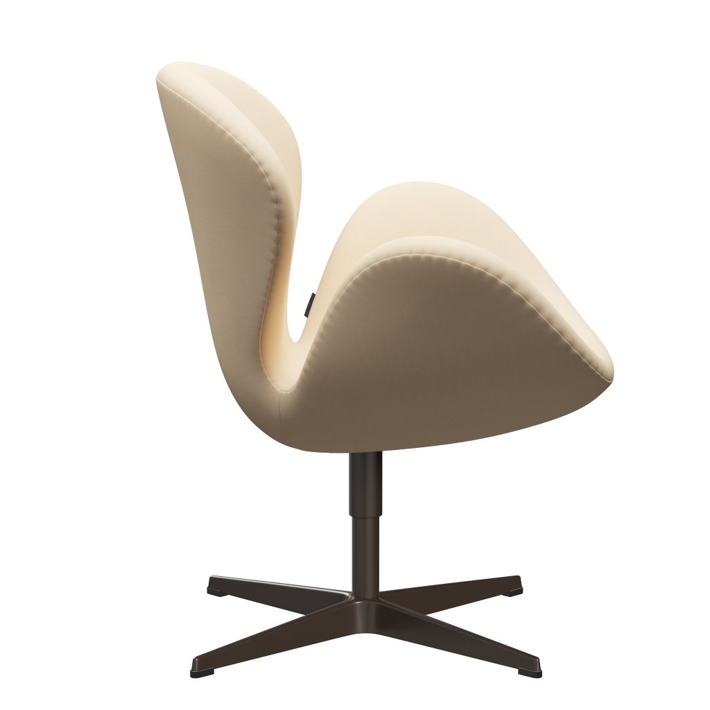 Fritz Hansen Chaise salon de cygne, bronze brun / confort blanc / beige