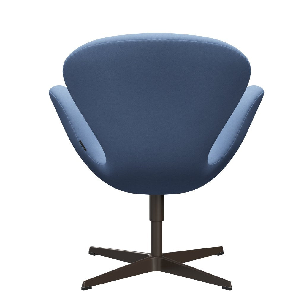 Fritz Hansen Chaise salon de cygne, bronze brun / confort blanc / bleu