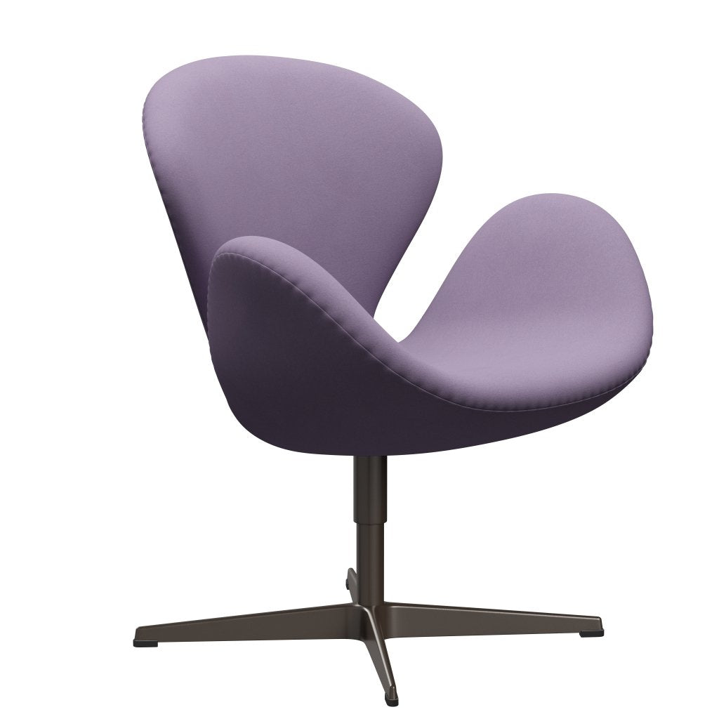 Sedia fritz Hansen Swan Lounge, bronzo marrone/comfort bianco/viola leggera