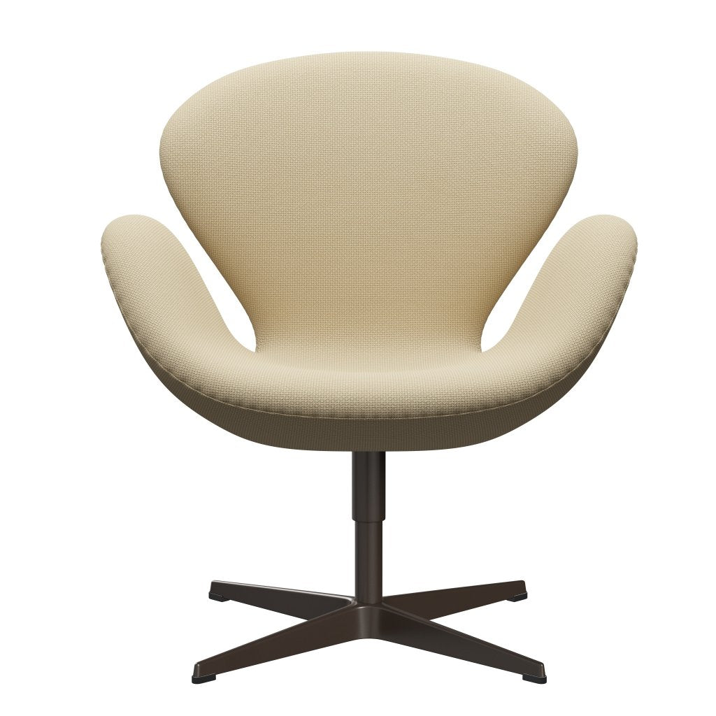 Sedia fritz Hansen Swan Lounge, bronzo marrone/avorio Diablo