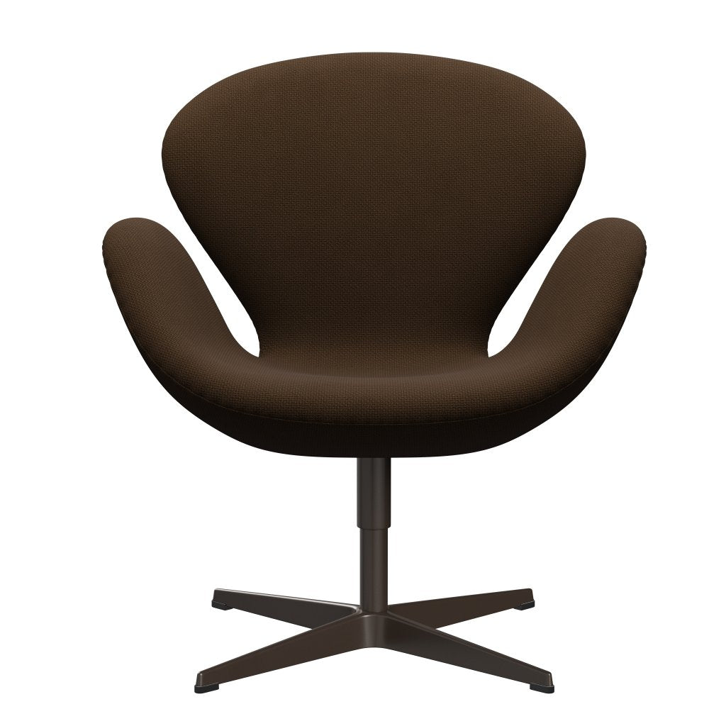 Sedia fritz Hansen Swan Lounge, bronzo marrone/castagno di diablo