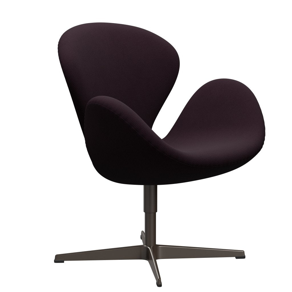 Fritz Hansen Swan Lounge Chair, Brown Bronze/Diablo Plum