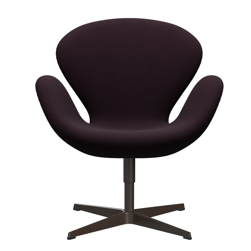 Sedia fritz Hansen Swan Lounge, bronzo marrone/prugna Diablo