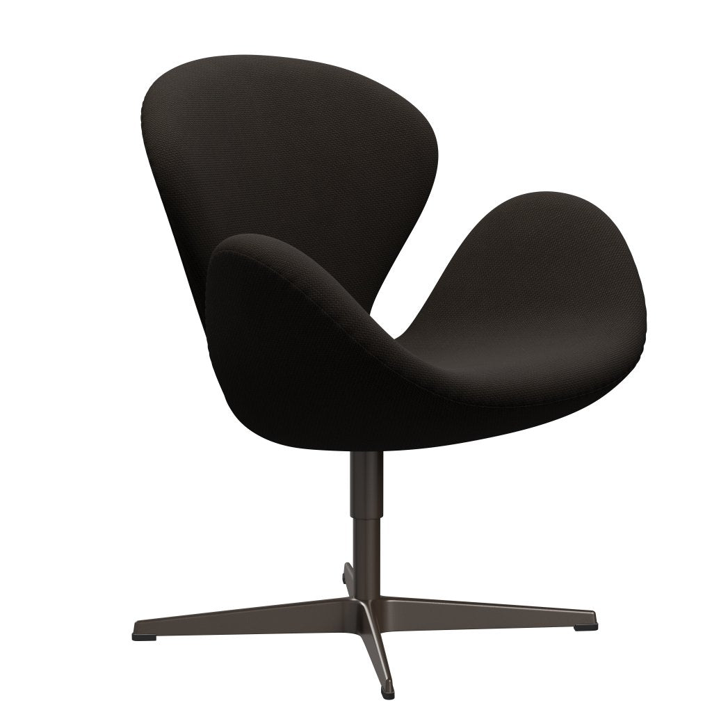 Fritz Hansen Swan Lounge Stuhl, braune Bronze/Diablo -Schokolade Dunkelheit