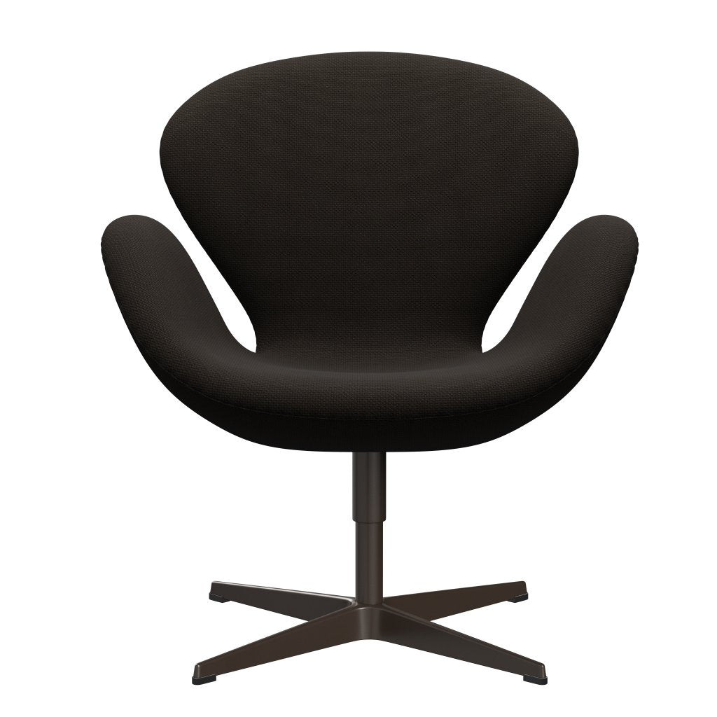 Sedia fritz Hansen Swan Lounge, bronzo marrone/cioccolato Diablo scuro