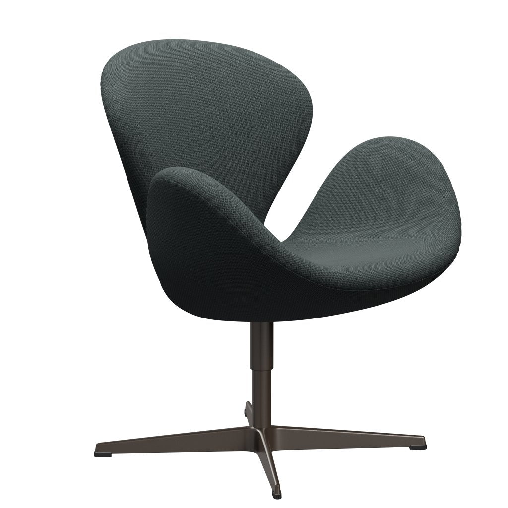 Sedia fritz Hansen Swan Lounge, bronzo marrone/grigio in acciaio Diablo