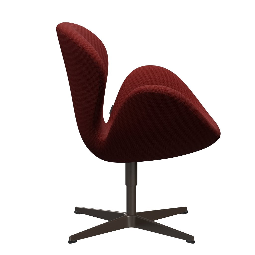 Fritz Hansen Swan Lounge Chair, Brown Bronze/Diablo Wine Red