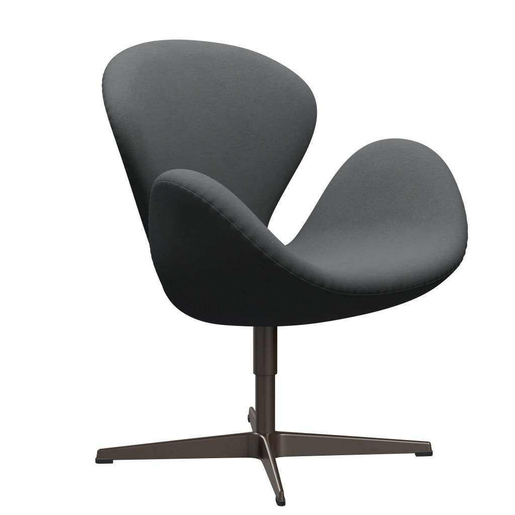 Sedia fritz Hansen Swan Lounge, bronzo marrone/Divina grigio scuro