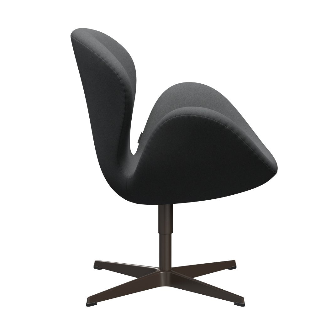 Sedia fritz Hansen Swan Lounge, bronzo marrone/Divina grigio scuro