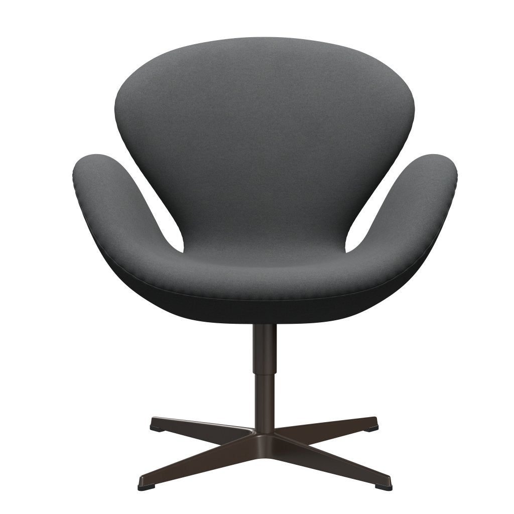 Sedia fritz Hansen Swan Lounge, bronzo marrone/Divina grigio scuro