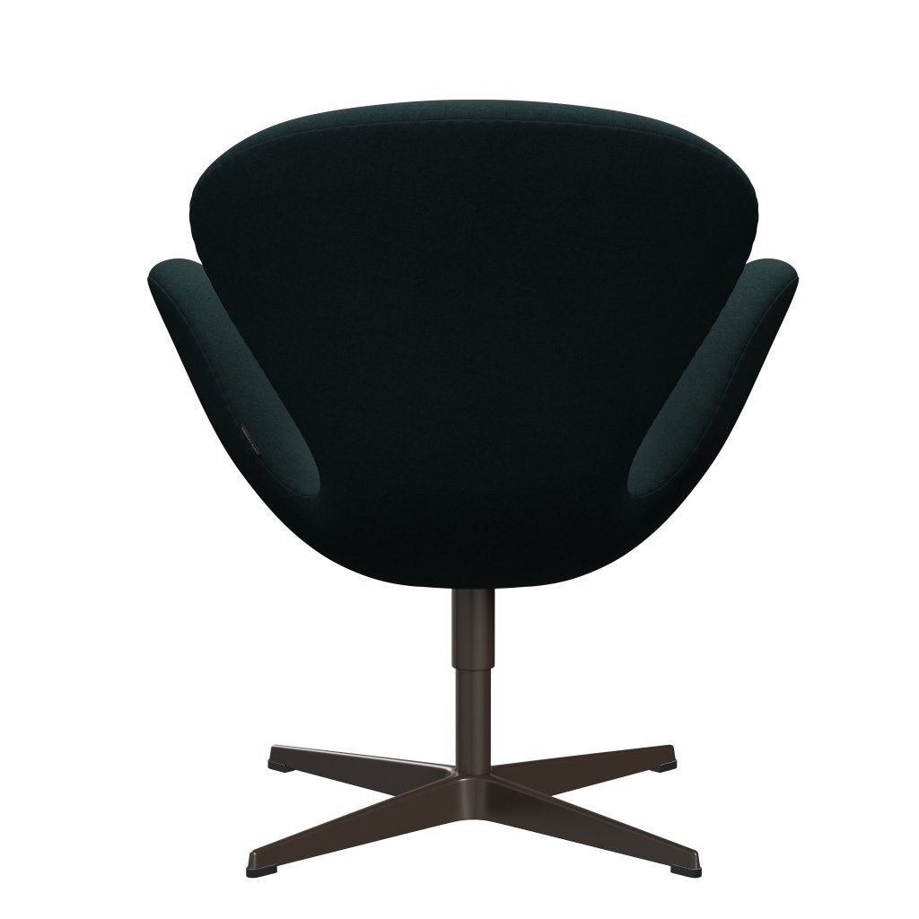 Sedia da salotto Fritz Hansen Swan, bronzo marrone/Greentro scuro di Divina (886)