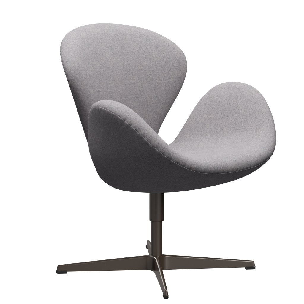 Fritz Hansen Swan Lounge Chair, Brown Bronze/Divina MD Cool Light Grey