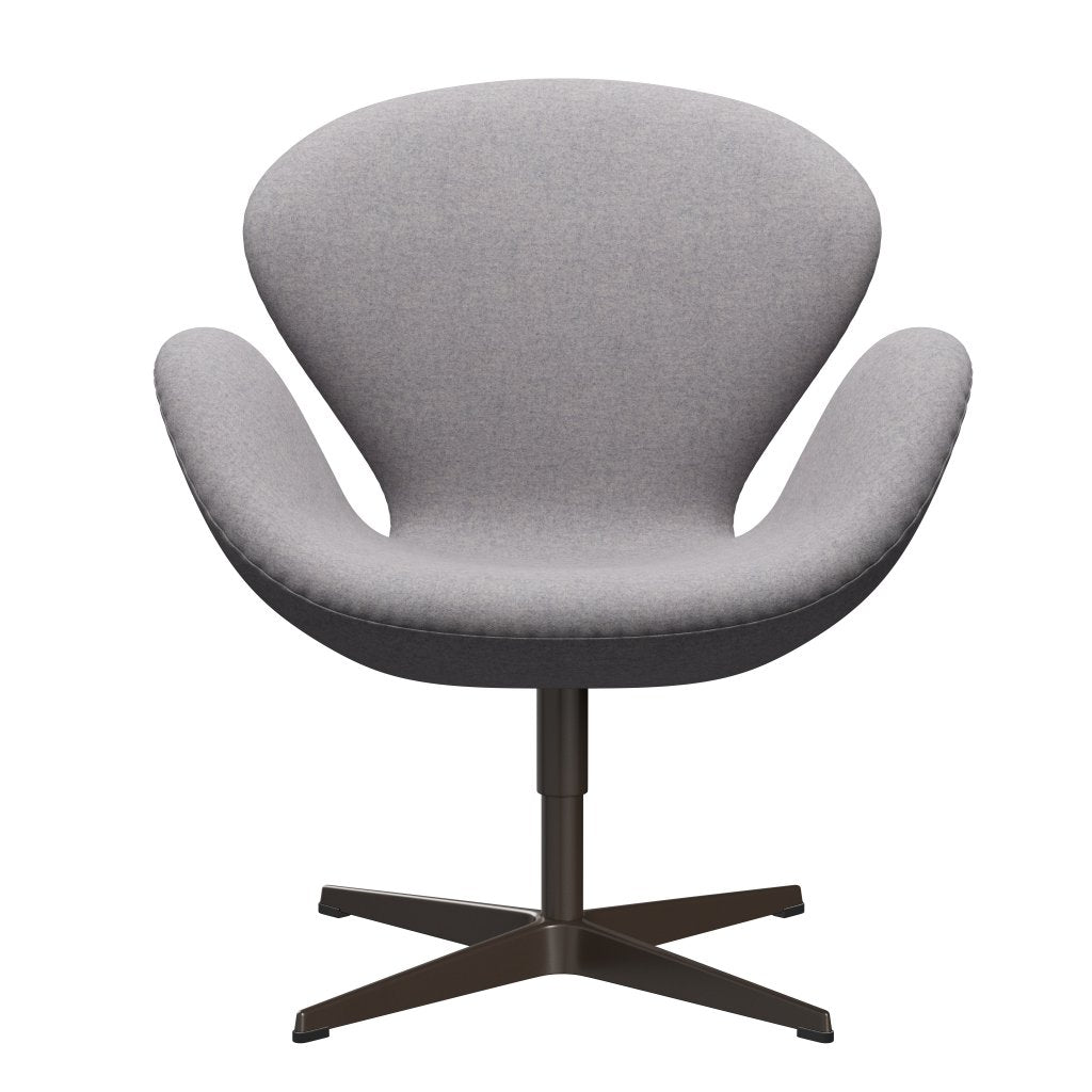 Sedia fritz Hansen Swan Lounge, bronzo marrone/Divina MD freddo grigio chiaro