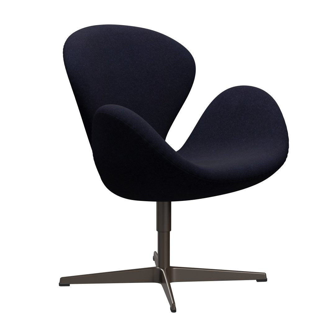 Fritz Hansen Swan Lounge stol, brun bronze/Divina MD Navy mørk