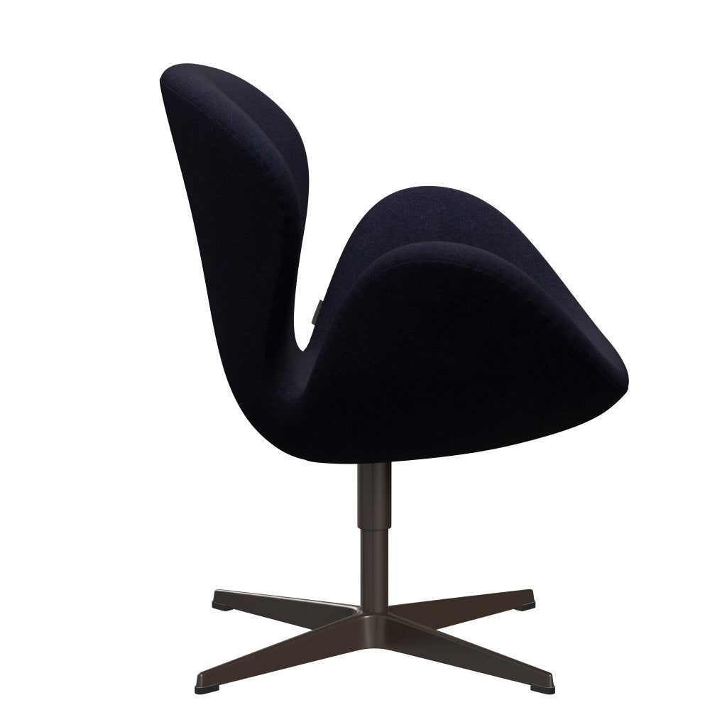 Fritz Hansen Swan Lounge Chair, Brown Bronze/Divina MD Navy Dark