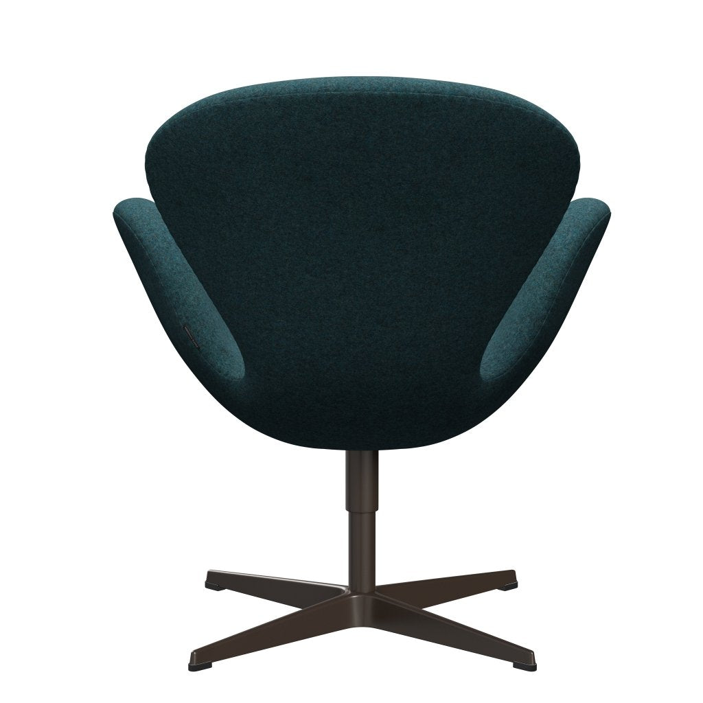 Fritz Hansen Swan Lounge Chair, Brown Bronze/Divina MD Turquoise Dark